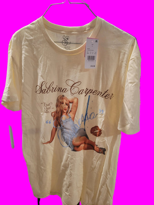 Sabrina Carpenter Graphic T-Shirt – Cream – Size Large – NWT