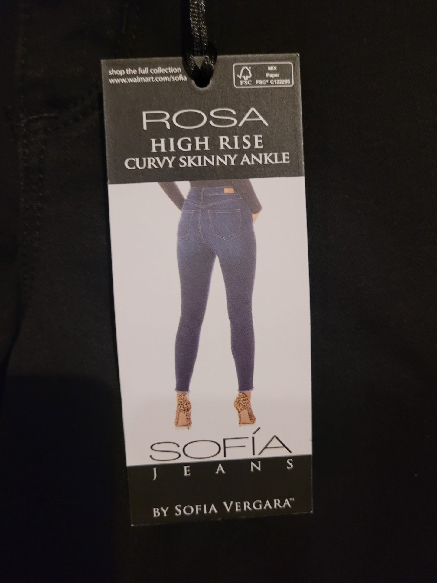 Sofia Vergara Rosa High Rise Curvy Skinny Ankle Jeans – Black – NWT