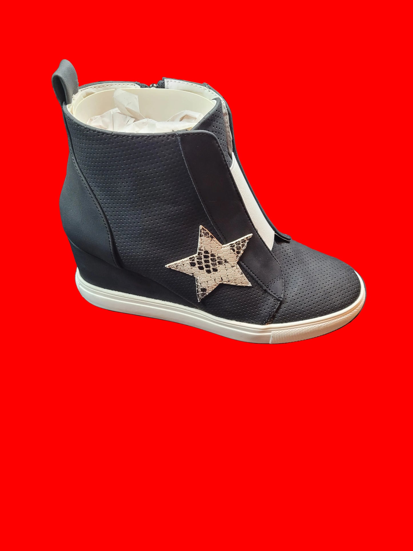 Snake Star Sneaker Hidden Wedge Shoes