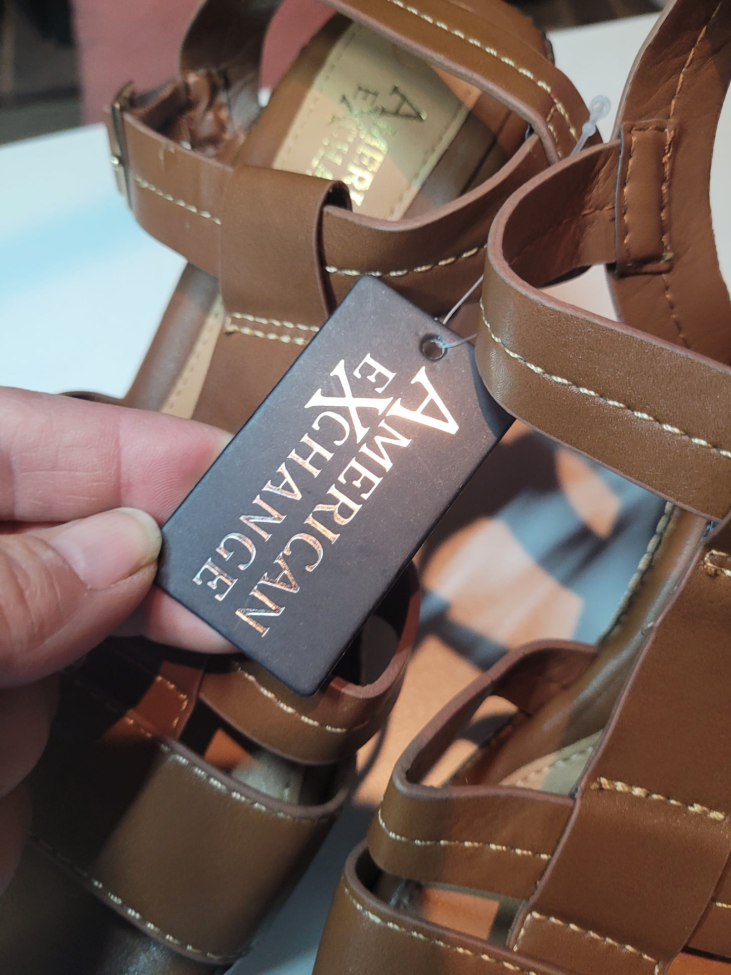 American Exchange Brown Strappy Gladiator Heeled Sandals – Ankle Buckle – NW