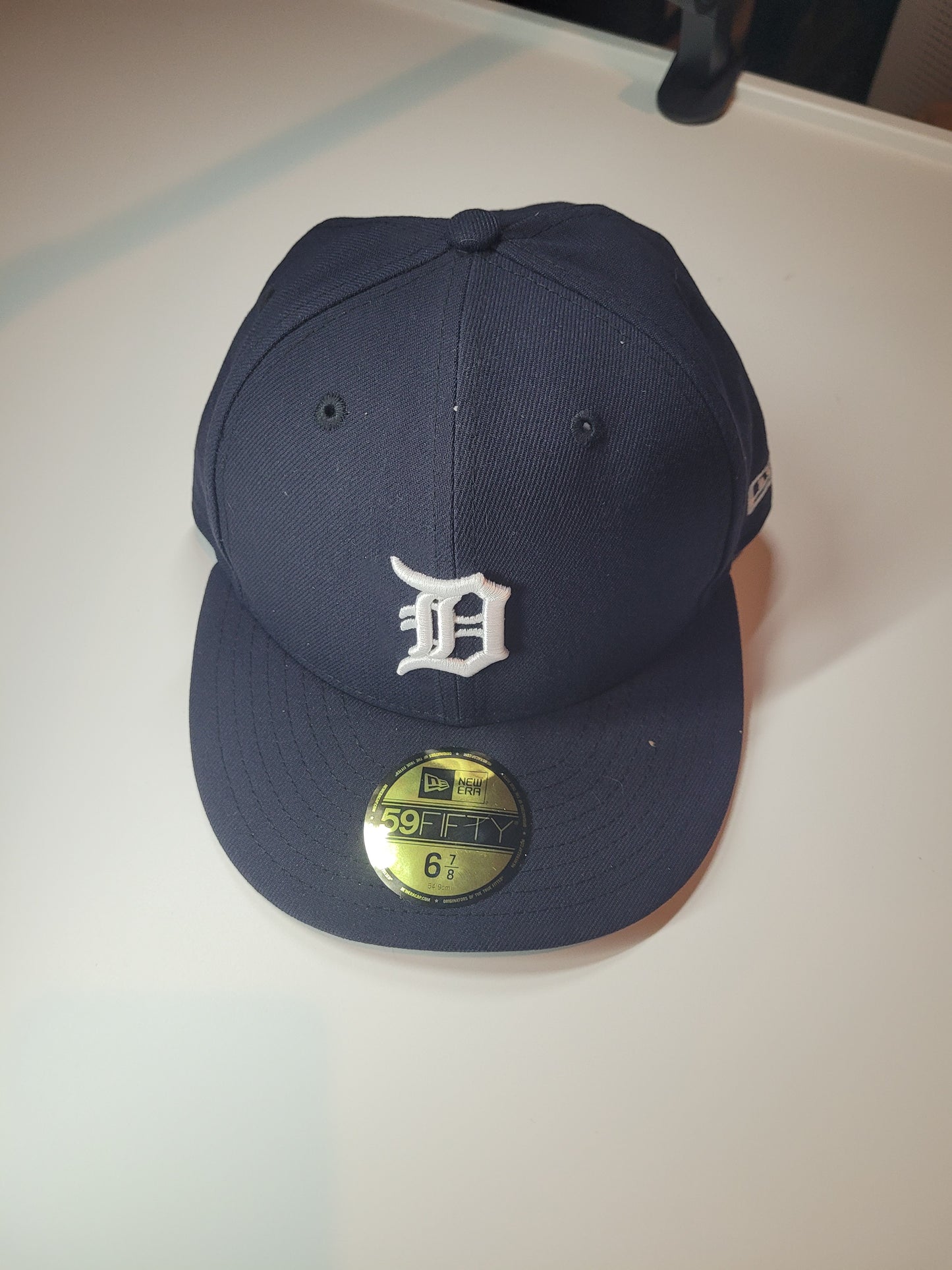 Detroit Tigers New Era 59Fifty Fitted Cap – MLB – Navy & White – Size 6 7/8 – NWT
