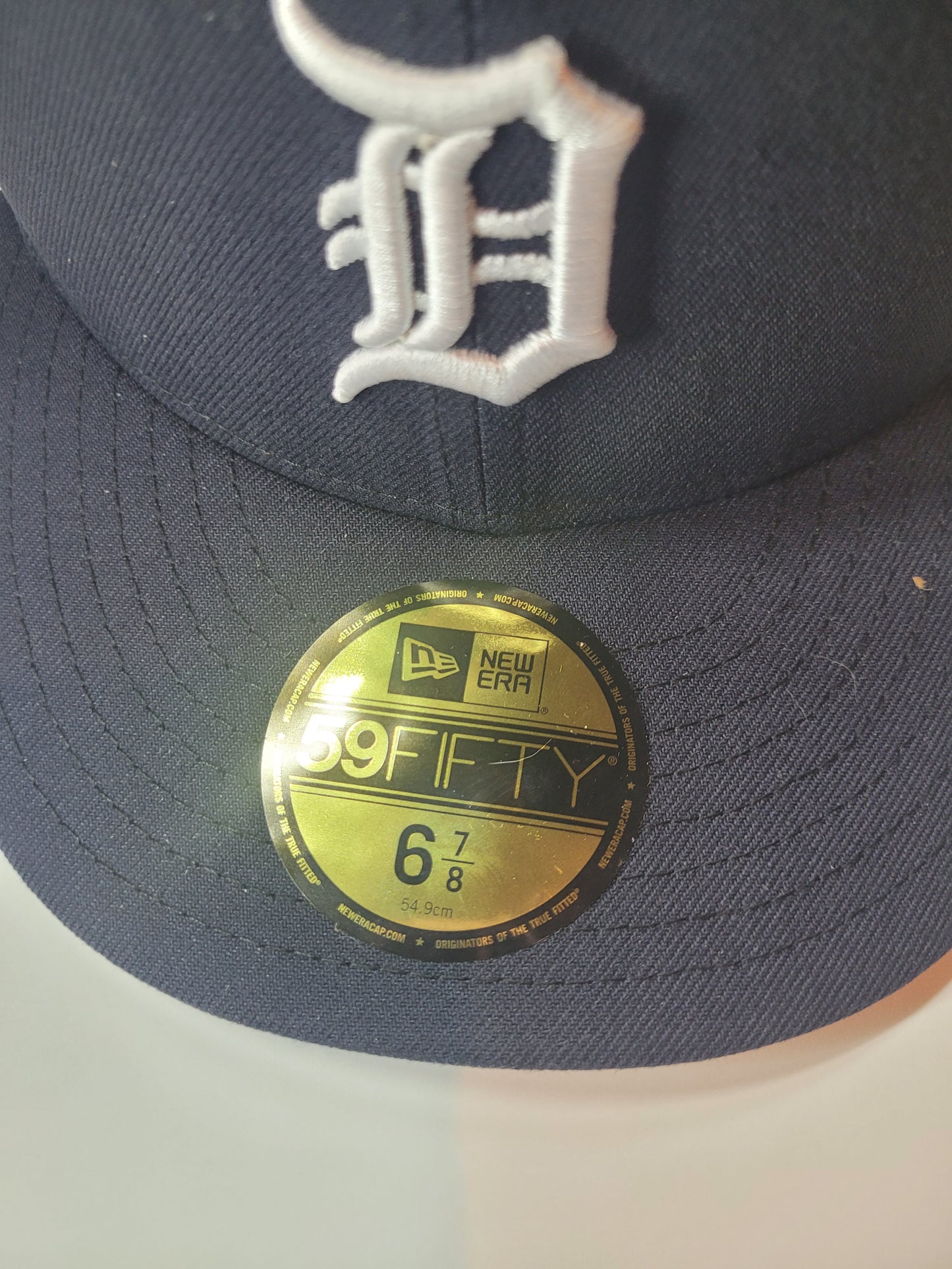 Detroit Tigers New Era 59Fifty Fitted Cap – MLB – Navy & White – Size 6 7/8 – NWT