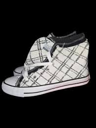 Collection'O Sport Shoes Men's High Top Canvas Sneakers – Black & White Plaid – Size 9 – New