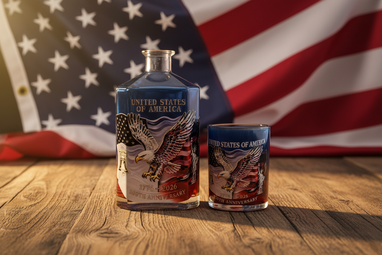 USA 250th Anniversary decanter set lifestyle scene
