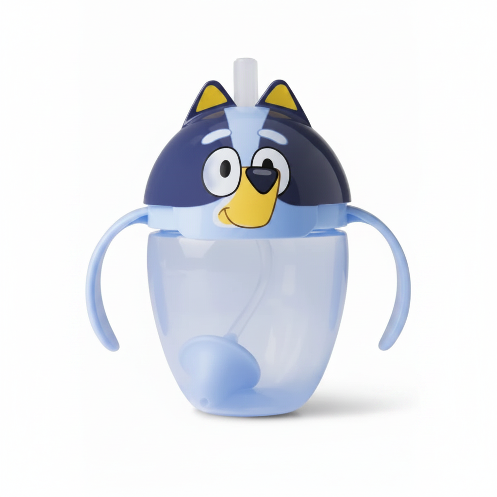 Bluey sippy cup on white background product photo