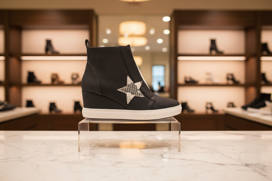 Snake Star Sneaker Hidden Wedge Shoes - Display