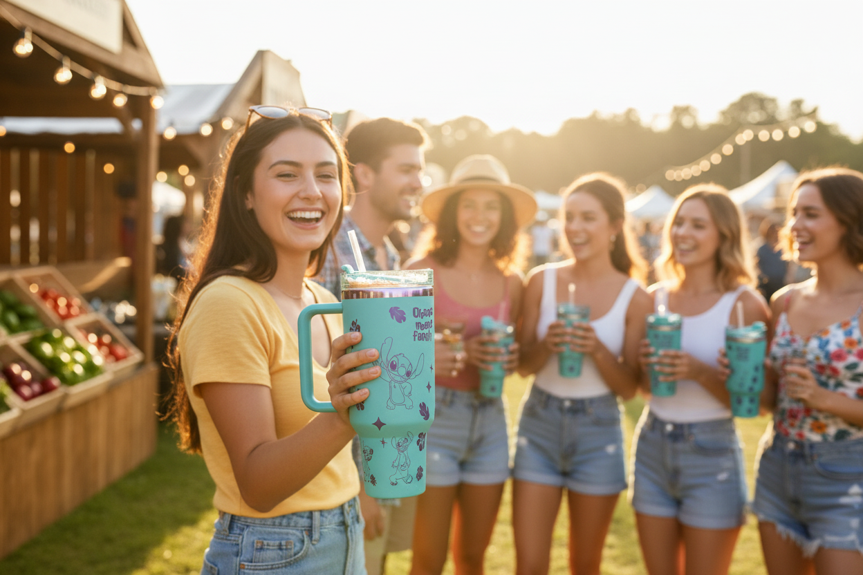 Stanley Stitch Tumbler Lifestyle Photo with People